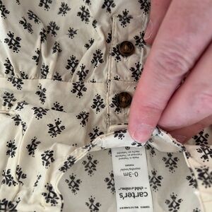 Carter's Ivory and Black Patterned Dress